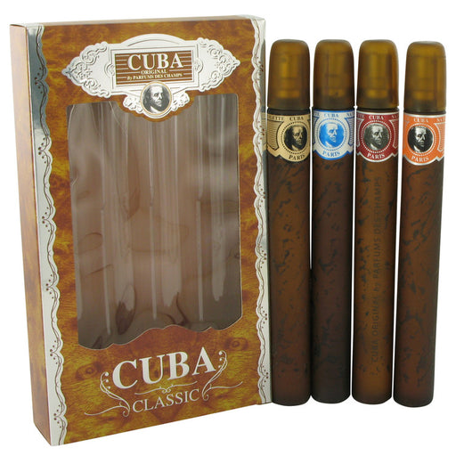 CUBA RED by Fragluxe Gift Set -- Cuba Variety Set includes All Four 1.15 oz Sprays, Cuba Red, Cuba Blue, Cuba Gold and Cuba Orange for Men - Perfume Energy