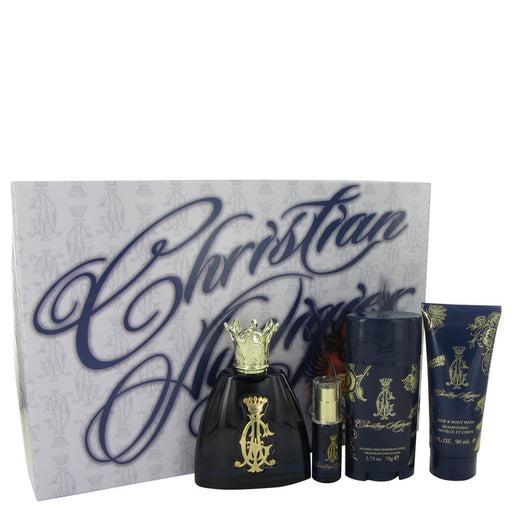 Christian Audigier by Christian Audigier Gift Set -- 3.4 oz Eau De Toilette Spray + .25 oz MIN EDT + 3 oz Body Wash + 2.75 Deodorant Stick for Men - Perfume Energy