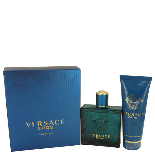 Versace Eros by Versace Gift Set -- 3.4 oz Eau De Toilette Spray + 3.4 oz Shower Gel for Men - Perfume Energy