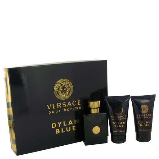 Versace Pour Homme Dylan Blue by Versace Gift Set -- 1.7 oz Eau De Toilette Spray + 1.7 oz After Shave Balm + 1.7 oz Shower Gel for Men - Perfume Energy