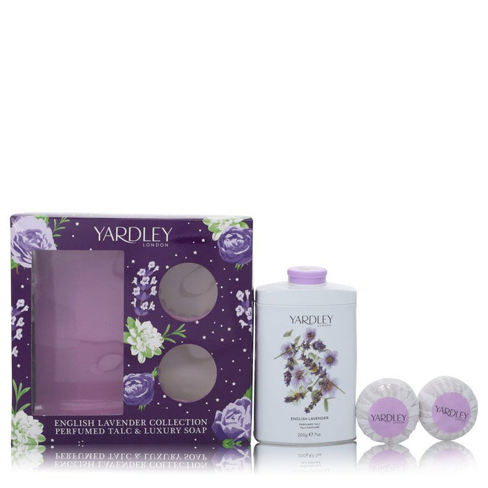 English Lavender by Yardley London Gift Set -- 7 oz Perfumed Talc + 2-3.5 oz Soap for Women - Perfume Energy