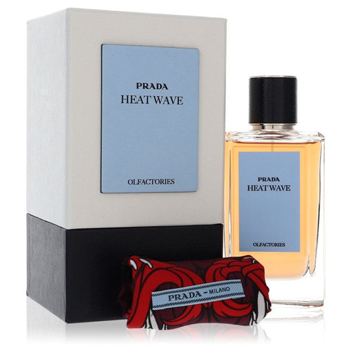 Prada Olfactories Heat Wave by Prada Eau De Parfum Spray with Gift Pouch (Unisex) 3.4 oz 3.4 oz Eau de Parfum Spray + Gift Pouch for Men - Perfume Energy